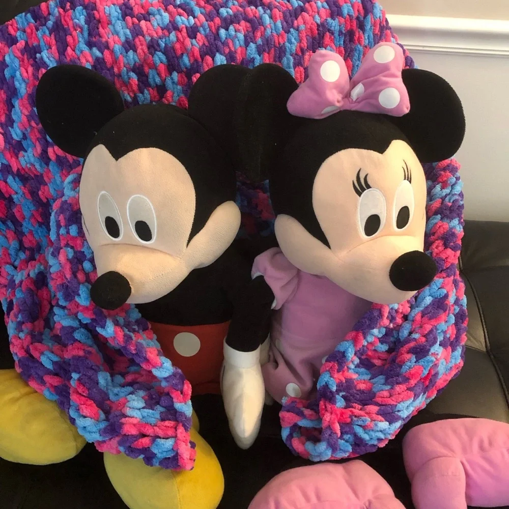 New HANDMADE croqueted Baby Blanket or Throw